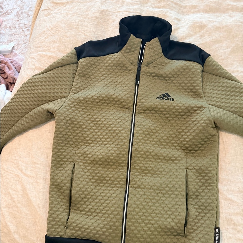 Adidas Men's Green and Black Jacket